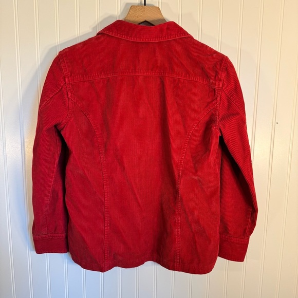 Eddie Bauer Red Corduroy Button Down Jacket 100% Cotton Women’s Size Petite XS - Picture 5 of 8